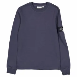 Badge Waffle Ls Tee Ban Ebony