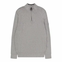B.int Cotton Half Zip Knit Gy57 Anthracite Marl