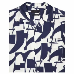 Bowling Jonathan Tencel Shirt Dark Navy/ecru