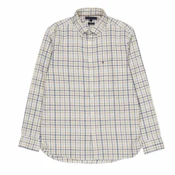 Brushed Linen Gingham Rf Shirt White