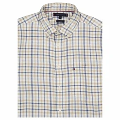 Brushed Linen Gingham Rf Shirt White