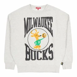 Bucks Womens Logo Lt Crew 3.0 Grey Heather