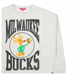 Bucks Womens Logo Lt Crew 3.0 Grey Heather