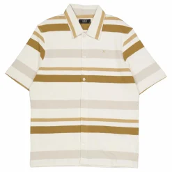 Calton Striped Structured Shirt Ecru/khaki Stripe