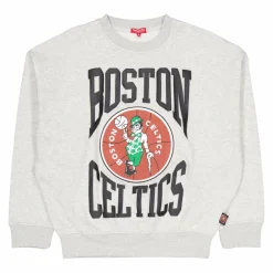 Celtics Womens Logo Lt Crew 3. Grey Heather