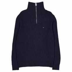 Chunky Cotton Rib Nautical Zp Blue