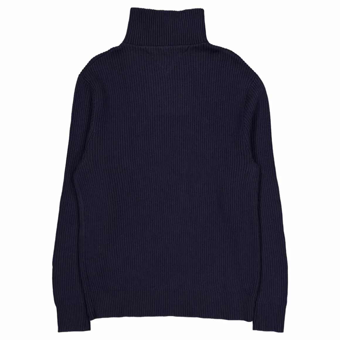 Chunky Cotton Rib Nautical Zp Blue