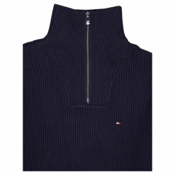 Chunky Cotton Rib Nautical Zp Blue
