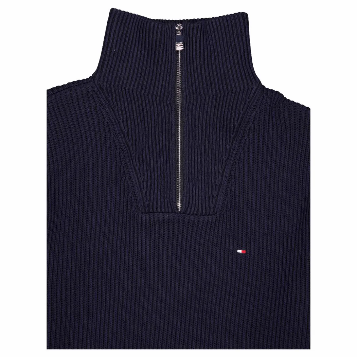Chunky Cotton Rib Nautical Zp Blue