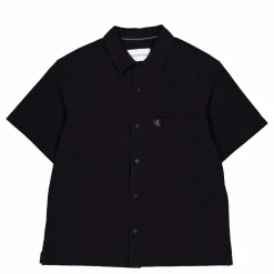 CK Textured Cotton Ss Shirt Black
