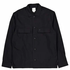 Cotton Blend Overshirt Black