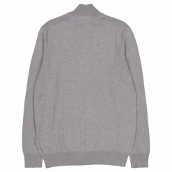 Cotton Merino Quarter Zip Jump T28 Mid Grey Marl