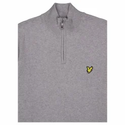 Cotton Merino Quarter Zip Jump T28 Mid Grey Marl