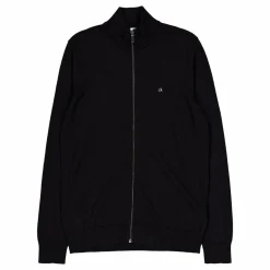 Cotton Silk Blend Zip Jacket Black