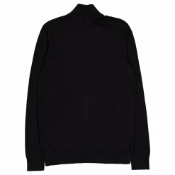 Cotton Silk Blend Zip Jacket Black
