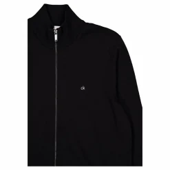 Cotton Silk Blend Zip Jacket Black
