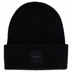 Cotton/wool Fine Rib Beanie Beh Ck Black
