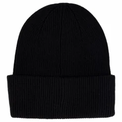 Cotton/wool Fine Rib Beanie Beh Ck Black