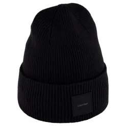 Cotton/wool Fine Rib Beanie Beh Ck Black