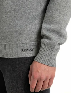 Crew Neck Knit M08 Iron Melange