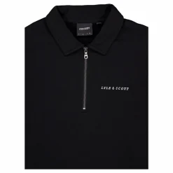 Embroidered Collared Quarter Z Z893 Jet Black/ White
