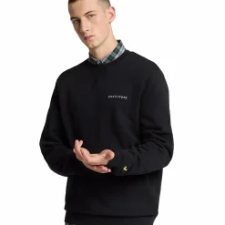 Embroidered Crew Neck Sweatshi Z893 Jet Black/ White