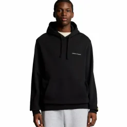 Embroidered Hoodie Z893 Jet Black/ White