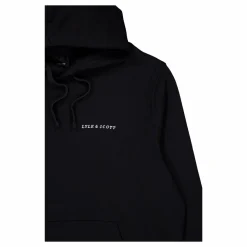Embroidered Hoodie Z893 Jet Black/ White