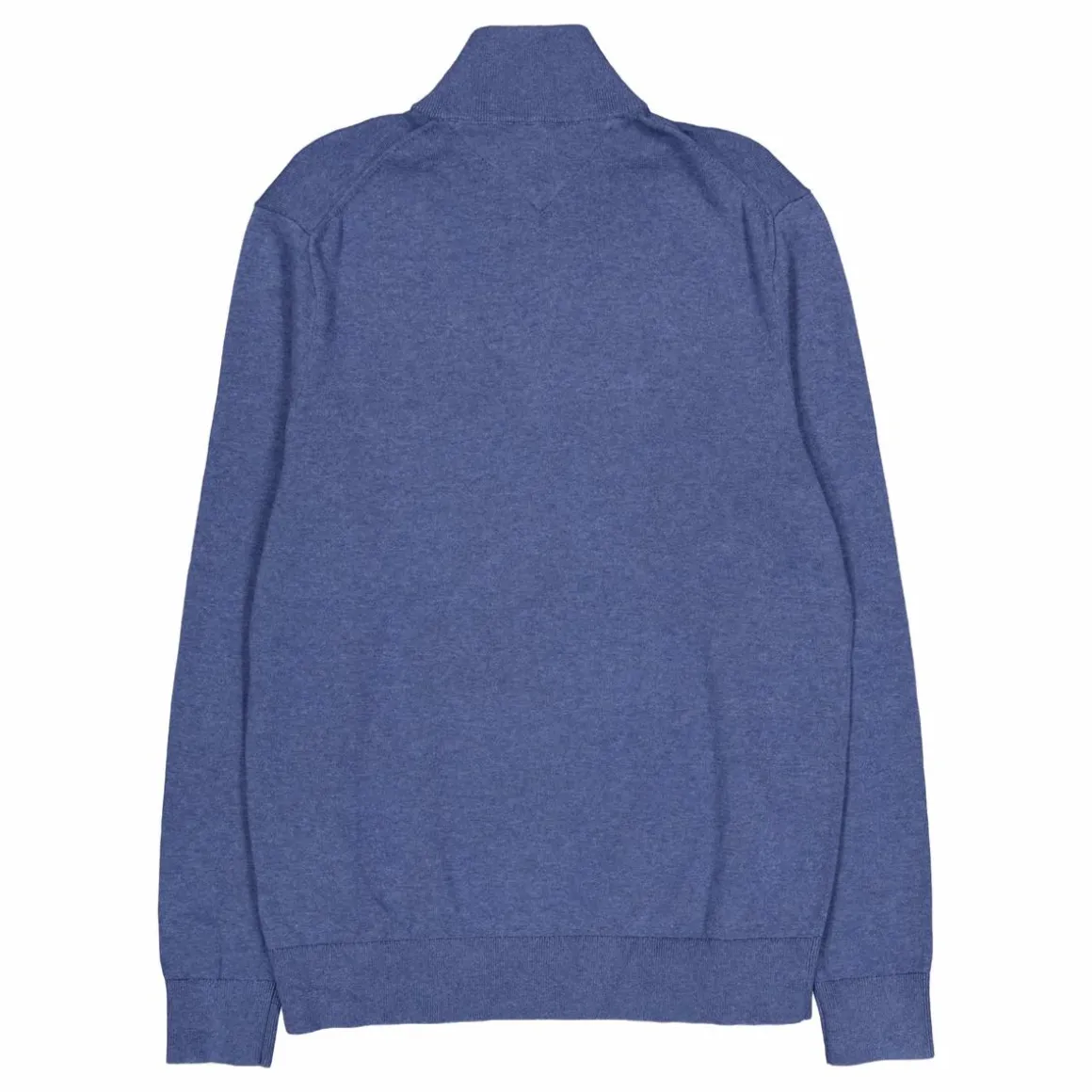 Essential Cotton Zip Mock Blue