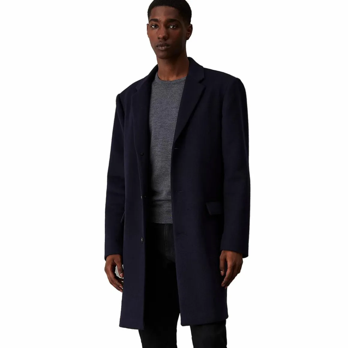 Fine Wool Blend Coat Chw Night Sky