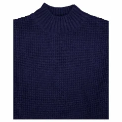 Grady Waffle Mockneck Knit Dark Navy