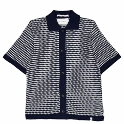Island Crochet Shirt Navy