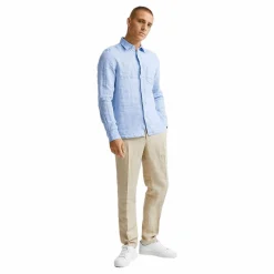 J.Lindeberg Linen - Ls Slim Shirt Ultramarine