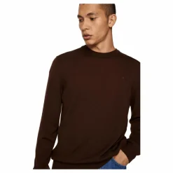 Keane Merino Crew Neck Sweater Bitter Chocolate