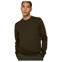 Keane Merino Crew Neck Sweater Forest Green