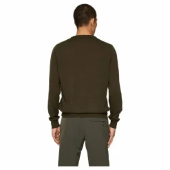 Keane Merino Crew Neck Sweater Forest Green