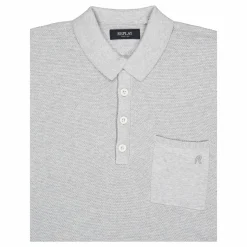 Knitted Polo Shirt Grey Melange