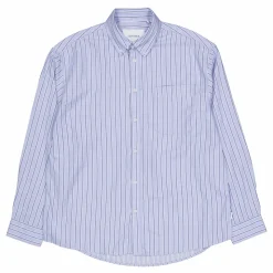 Kolton Herringbone Poplin Shir White/bel Air Blue