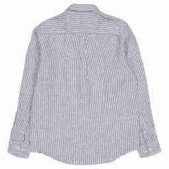 Kristian Linen B.d. Shirt Light Ivory/blueprint