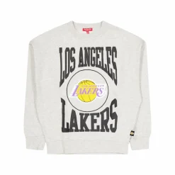 Lakers Womens Logo Lt Crew 3.0 Grey Heather