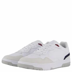 Leather Mixed Texture Basketball Trainers