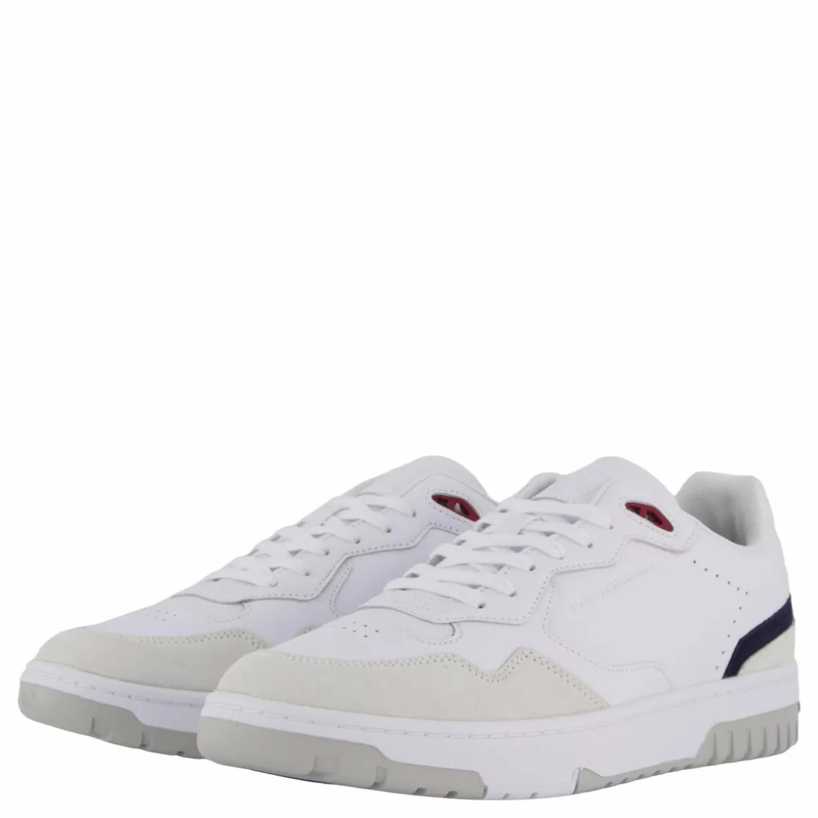 Leather Mixed Texture Basketball Trainers