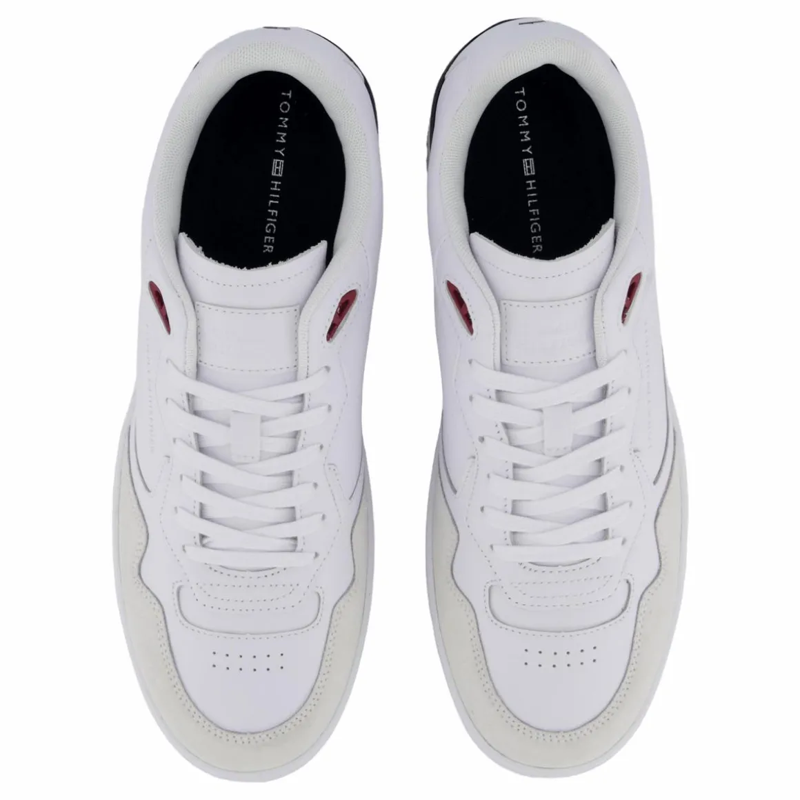 Leather Mixed Texture Basketball Trainers