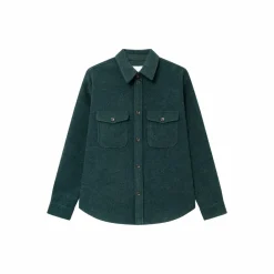 Lennon Bouclé Overshirt Pine Green