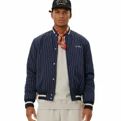 Les Deux Tech Varsity Jacket Dark Navy/ivory