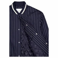 Les Deux Tech Varsity Jacket Dark Navy/ivory