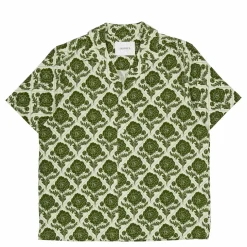 Lesley Flower Tile Aop Ss Shirt Vintage Green/ivory