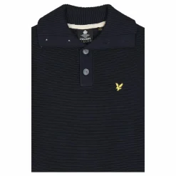Lyle & Scott Chunky Rib Button Neck Z271 Dark