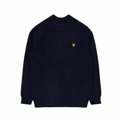 Lyle & Scott Shaker Stitch Mock Neck Jumper Z271 Dark