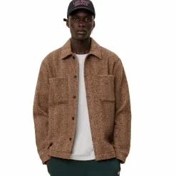 Milian Herringbone Overshirt Coffee Brown/dark Sand